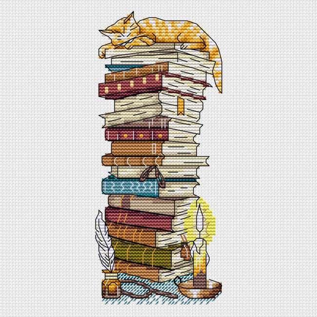 Набор для вышивания крестиком на пластиковой канве «Кот учёный» (закладка)