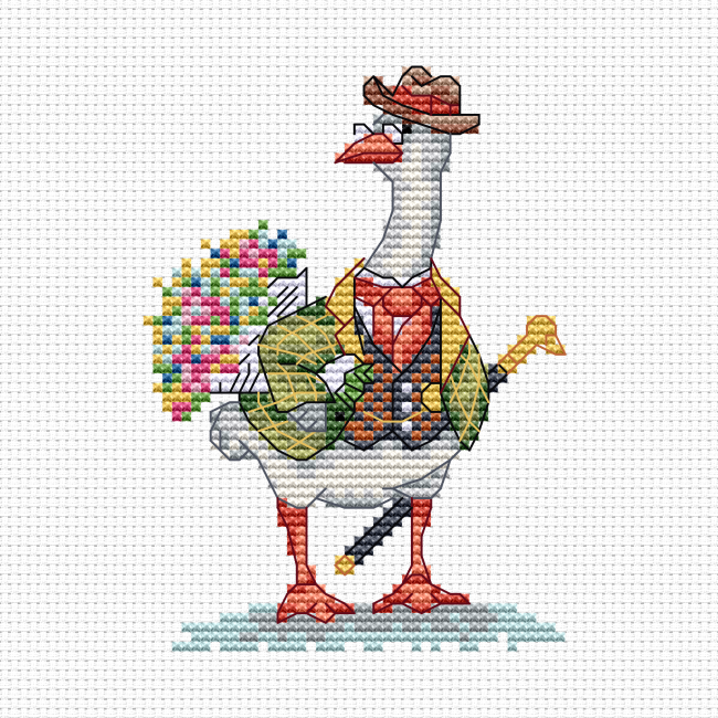 Набор для вышивания крестиком на канве «Мистер гусь»