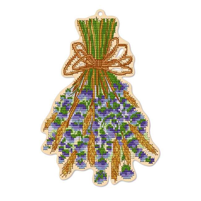 Набор для вышивания крестиком на деревянной основе «Лаванда»